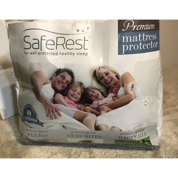 SafeRest Mattress Protector Fitted Sheet Style King Hypoallergenic Waterproof - Picture 2 of 5